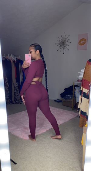 Burgundy slits